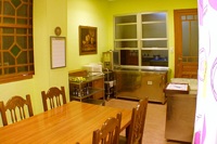 Kitchen area into dinning room